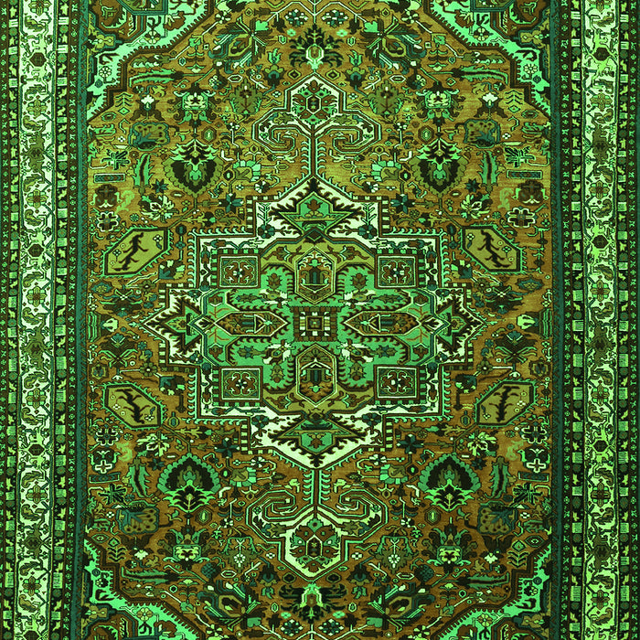 Serging Thickness of Machine Washable Medallion Green Traditional Area Rugs, wshtr1514grn