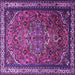 Square Medallion Purple Traditional Rug, tr1514pur