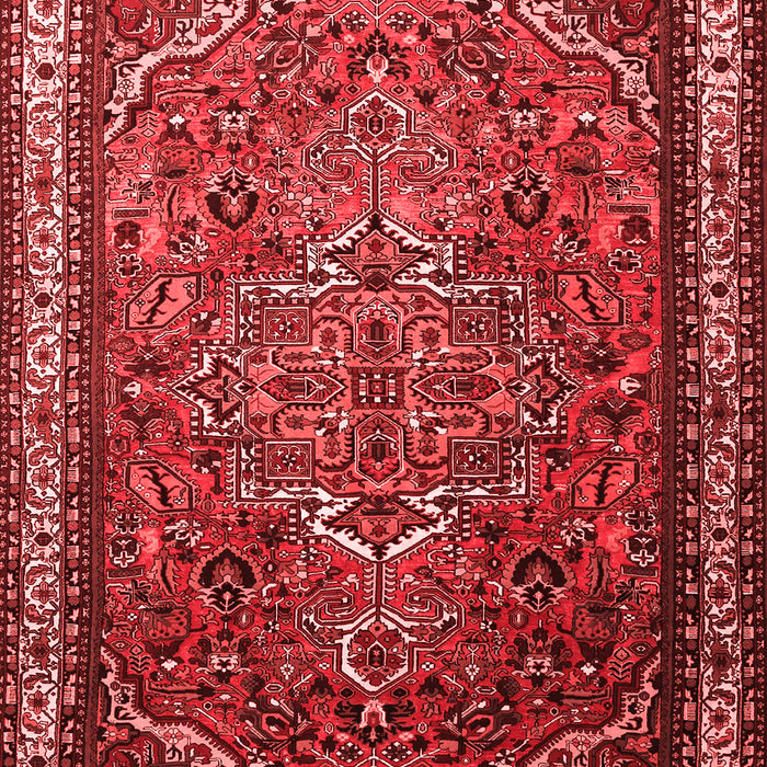 Machine Washable Medallion Red Traditional Rug, wshtr1514red