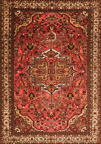 Medallion Orange Traditional Rug, tr1514org