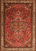 Medallion Orange Traditional Rug, tr1514org