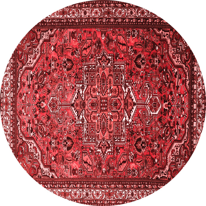 Machine Washable Medallion Red Traditional Rug, wshtr1514red