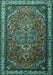 Medallion Turquoise Traditional Rug, tr1514turq