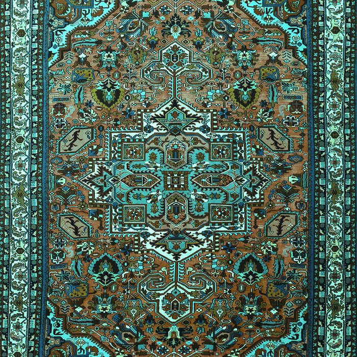 Medallion Turquoise Traditional Rug, tr1514turq