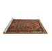 Sideview of Machine Washable Medallion Brown Traditional Rug, wshtr1514brn