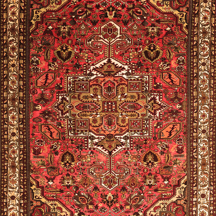 Serging Thickness of Machine Washable Medallion Orange Traditional Area Rugs, wshtr1514org