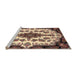 Sideview of Machine Washable Traditional Brown Rug, wshtr1515