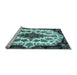 Sideview of Machine Washable Medallion Light Blue Traditional Rug, wshtr1515lblu