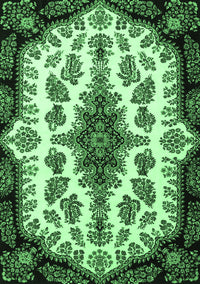 Medallion Emerald Green Traditional Rug, tr1515emgrn