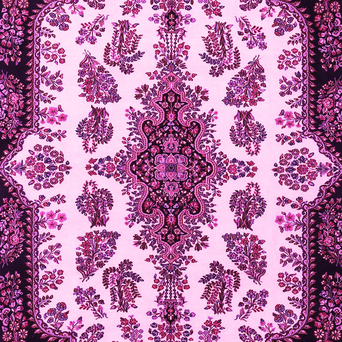 Machine Washable Medallion Pink Traditional Rug, wshtr1515pnk