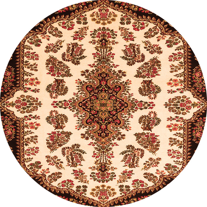 Square Medallion Orange Traditional Rug, tr1515org