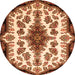 Square Medallion Orange Traditional Rug, tr1515org