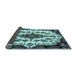 Sideview of Medallion Light Blue Traditional Rug, tr1515lblu