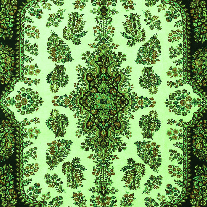 Medallion Green Traditional Rug, tr1515grn