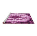 Sideview of Machine Washable Medallion Pink Traditional Rug, wshtr1515pnk