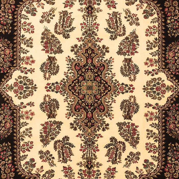 Machine Washable Medallion Brown Traditional Rug, wshtr1515brn