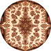 Machine Washable Medallion Orange Traditional Area Rugs, wshtr1515org