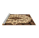 Sideview of Machine Washable Medallion Brown Traditional Rug, wshtr1515brn