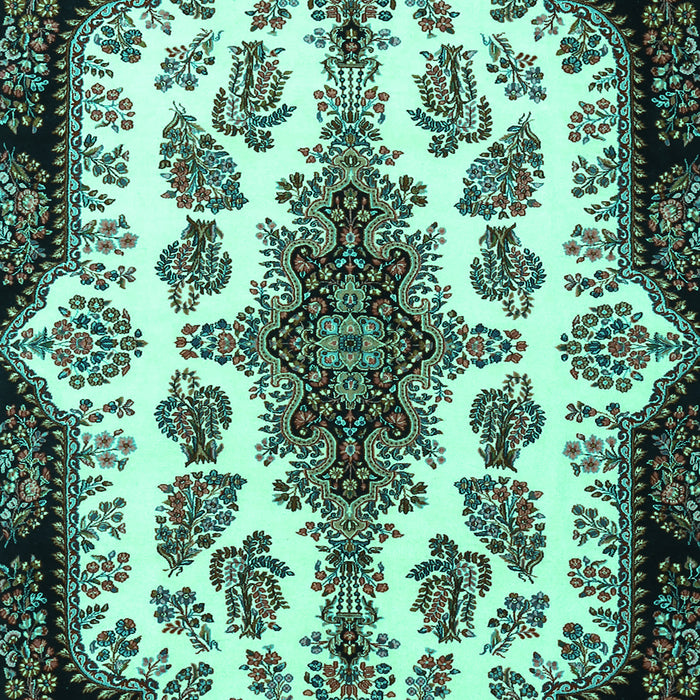 Medallion Turquoise Traditional Rug, tr1515turq
