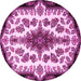 Round Medallion Pink Traditional Rug, tr1515pnk