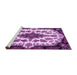 Sideview of Machine Washable Medallion Purple Traditional Area Rugs, wshtr1515pur