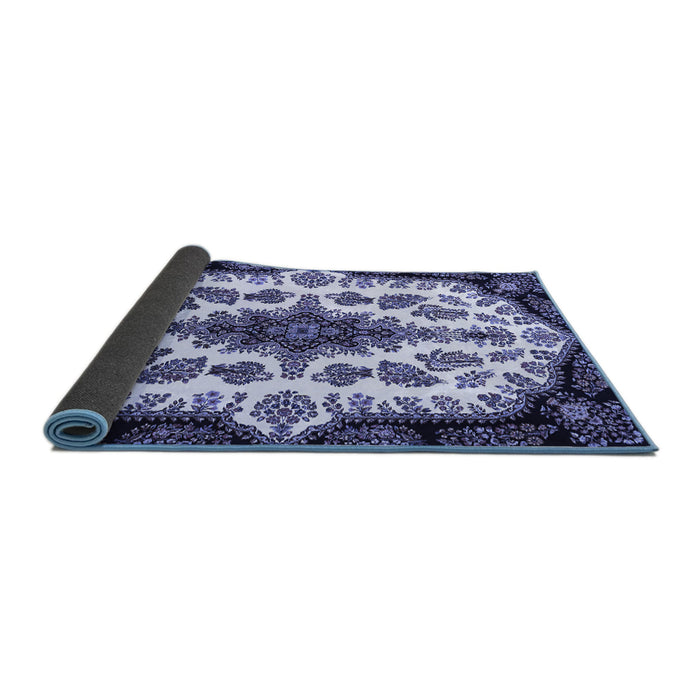 Sideview of Medallion Blue Traditional Rug, tr1515blu