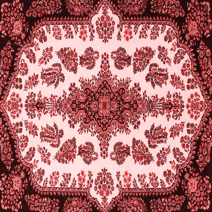 Machine Washable Medallion Red Traditional Rug, wshtr1515red