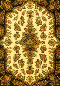 Medallion Yellow Traditional Rug, tr1515yw