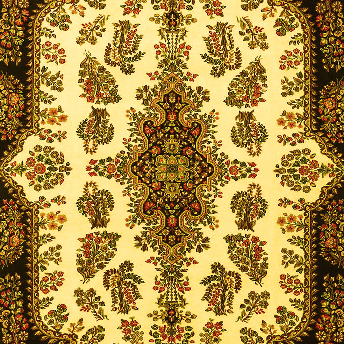 Medallion Yellow Traditional Rug, tr1515yw