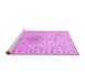 Sideview of Machine Washable Medallion Purple Traditional Area Rugs, wshtr1516pur