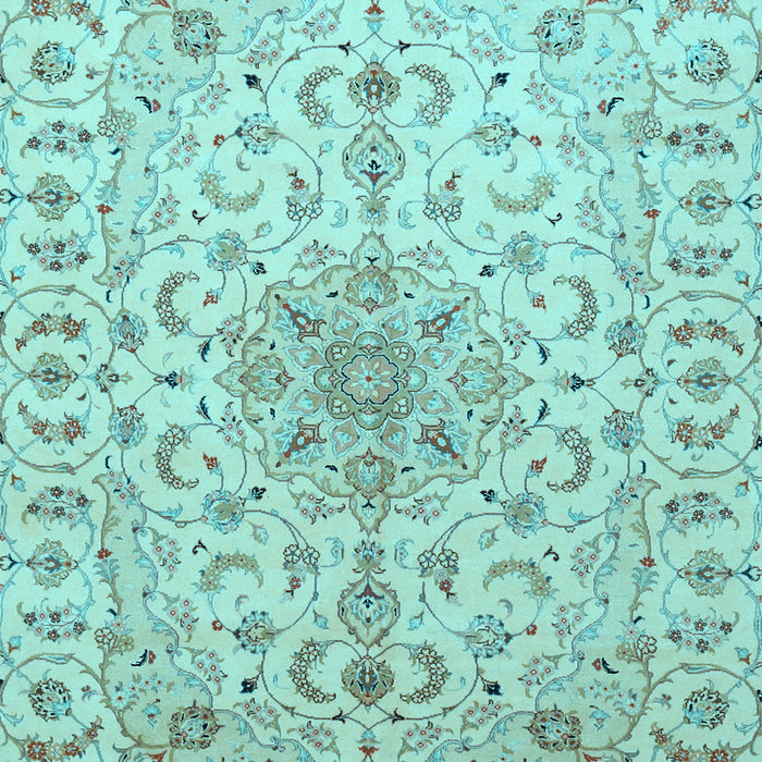 Medallion Light Blue Traditional Rug, tr1516lblu