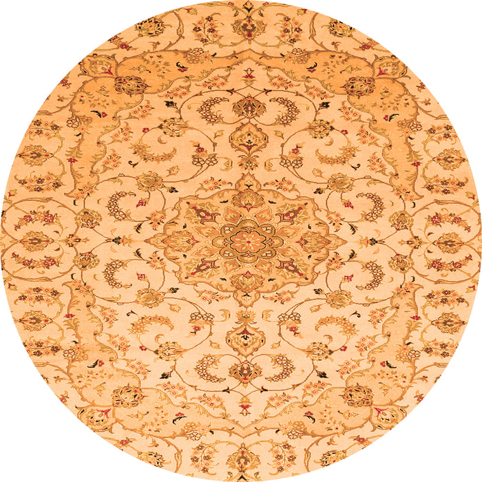 Square Medallion Orange Traditional Rug, tr1516org
