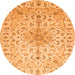 Square Medallion Orange Traditional Rug, tr1516org
