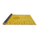 Sideview of Medallion Yellow Traditional Rug, tr1516yw