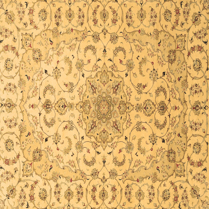 Square Machine Washable Medallion Brown Traditional Rug, wshtr1516brn