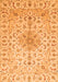 Serging Thickness of Machine Washable Medallion Orange Traditional Area Rugs, wshtr1516org