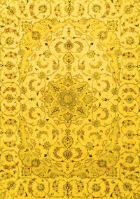 Medallion Yellow Traditional Rug, tr1516yw