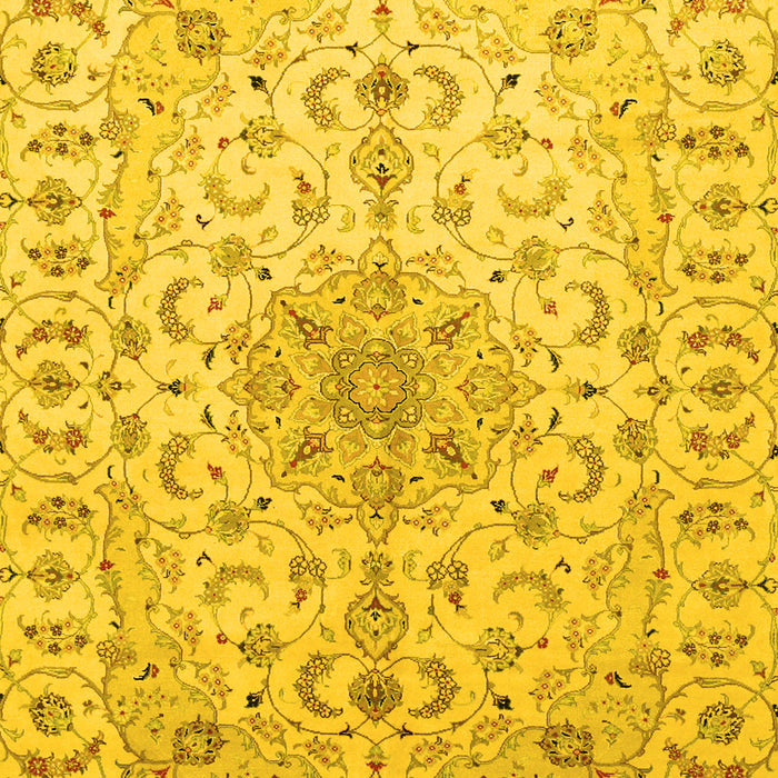 Medallion Yellow Traditional Rug, tr1516yw