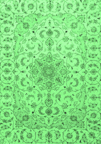 Medallion Emerald Green Traditional Rug, tr1516emgrn