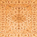 Serging Thickness of Medallion Orange Traditional Rug, tr1516org