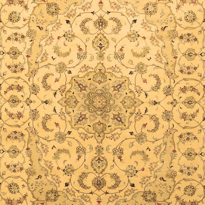 Machine Washable Medallion Brown Traditional Rug, wshtr1516brn