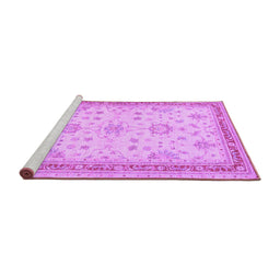 Sideview of Machine Washable Oriental Purple Traditional Area Rugs, wshtr1517pur