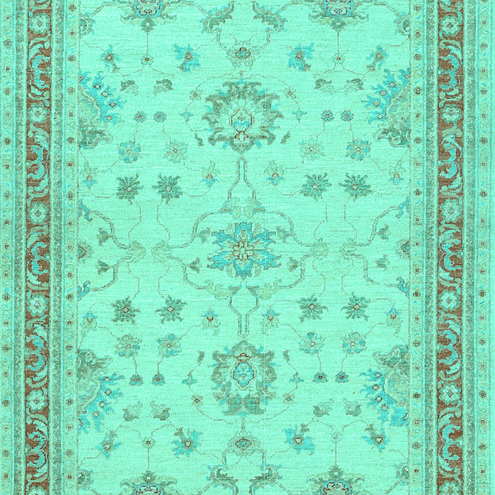 Machine Washable Oriental Turquoise Traditional Area Rugs, wshtr1517turq