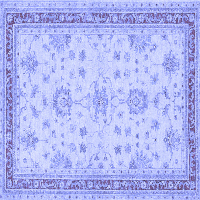 Square Machine Washable Oriental Blue Traditional Rug, wshtr1517blu