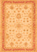 Serging Thickness of Machine Washable Oriental Orange Traditional Area Rugs, wshtr1517org