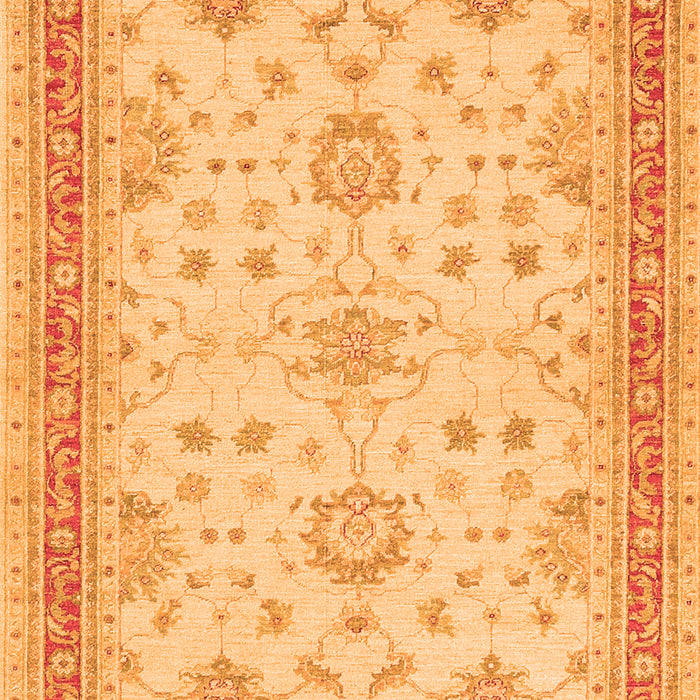 Serging Thickness of Machine Washable Oriental Orange Traditional Area Rugs, wshtr1517org