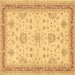 Square Oriental Brown Traditional Rug, tr1517brn