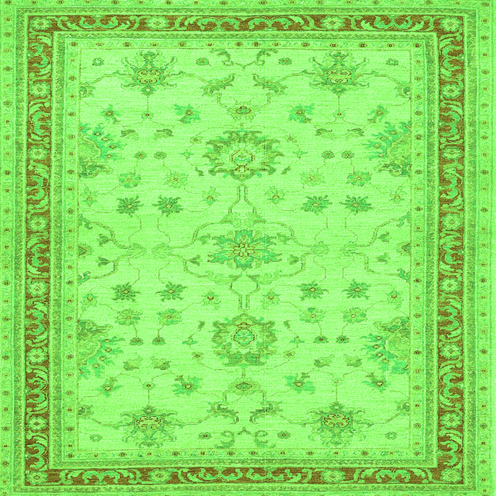 Serging Thickness of Oriental Green Traditional Rug, tr1517grn