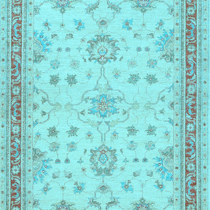 Machine Washable Oriental Light Blue Traditional Rug, wshtr1517lblu