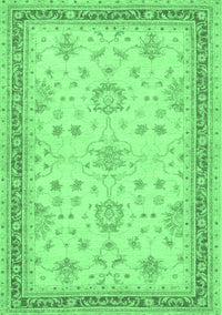 Oriental Emerald Green Traditional Rug, tr1517emgrn